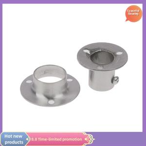 Graceful Stainless Steel Flange Seat For Wardrobe Curtain Cloth Rod Seat Round Tube Seats Bracket Household Furniture Hardware Towel Tube Holder