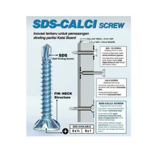 Siladamas 100 pcs Sekrup #6x1 Sekrup GRC SDS / kalsiboard / Calci Screw
