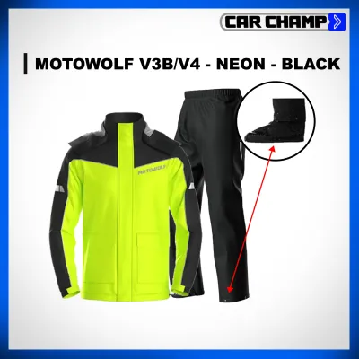 Motowolf Raincoat V3B & V3C ( V4 ) Rain Coat Version 4 Upgraded Rainwear Rainstorm Jackets Waterproof