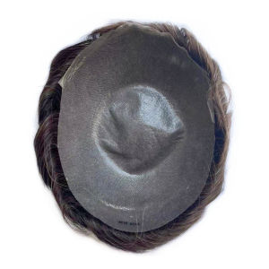 V needle 0.02mm-0.04mm  Durable Men Toupee Breathable Male Wigs 100% Human Hair Systems Natural Wig 6" Hair Invisible Hairline Replacement Natural Looking Straight