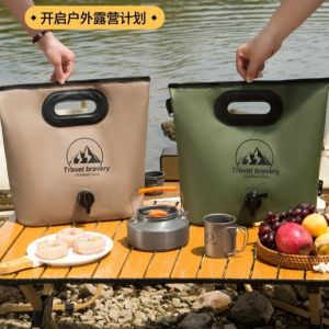 IDEAL Large Capacity Outdoor Water Storage Bag 8L Soft Material Folding Water Bag No-Leak Foldable Design Collapsible Water Container Camping