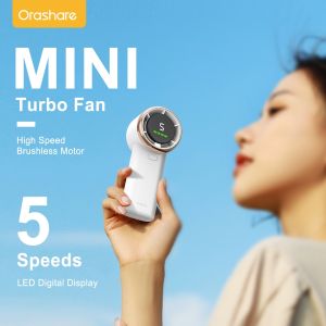 Orashare HF03 4000mAh Portable Handheld Fan High Speed Turbo Fan 5 Speeds Strong Wind Mini Fan