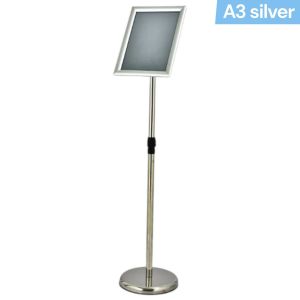Adjustable Height Round / Right Angle Easy Snap Frame Metal Poster A4 A3 Display Stand