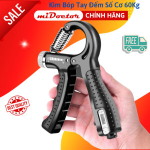 Kìm Bóp Tay - Kìm Tập Lực Cơ Tay Chữ R Dụng Cụ Tập Gym Tại Nhà Điều Chỉnh Lực Từ 5 - 60kg Đếm Số Tự Động Hãng miDoctor
