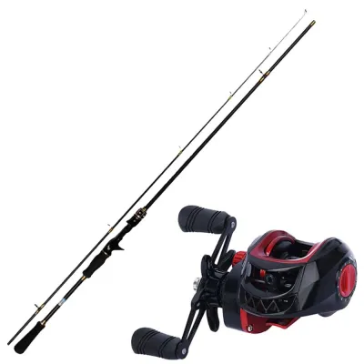 Malaysia Fishing Set Casting Fishing Rod M Power 7.2:1 Gear Ratio Casting Fishing Reel Left/Right Hand Joran Pancing