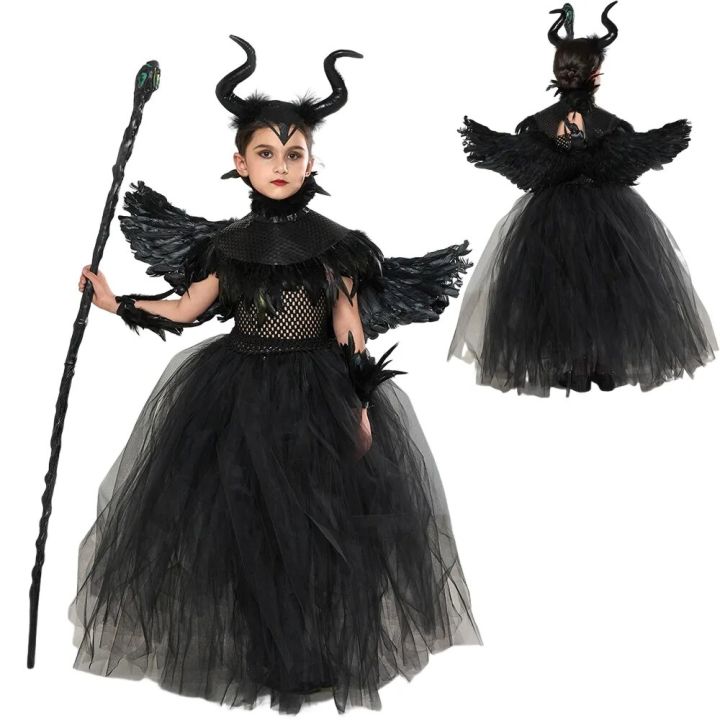 Girls Maleficent Black Gown Halloween Costume Gothic Dark Witch Queen Kids Tutu Dress Evil Queen Fairy Costume With Feather Cape | Lazada PH Girls Maleficent Black Gown Halloween Costume Gothic Dark Witch Queen Kids Tutu Dress Evil Queen Fairy Costume With Feather Cape | Lazada PH
