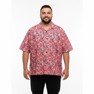 Exclusive Batik Short Sleeve Shirt (XXXL Size)- 100% Genuine Handmade Batik - Hand-Stamped