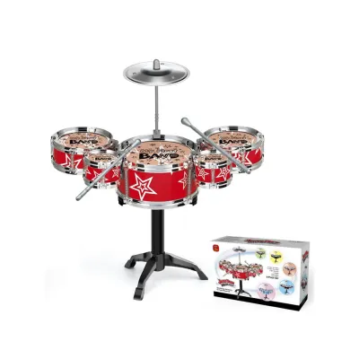 Mainan Anak Drum Jazz Drum Music World My First Band isi 5 tambur import gendang warna Krom kilap