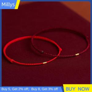 Millys Fashion Handmade Color Beads Red Rope Good Lucky Bangles Adjustable Charm Bracelets For Women Men Lovers Gift