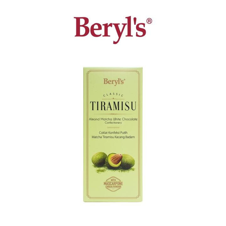 Beryl's Classic Tiramisu Almond Matcha White Chocolate Confectionery 150g