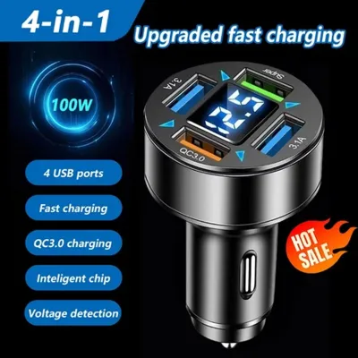 5in1 Car Charger Mendukung Qc 3.0 Original Mobil Fast Charging Adaptor