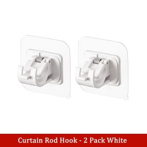 Self Adhesive Wall Hooks Punch-free adjustable telescopic rod shower curtain rod clothes rod shower rod curtain rod Nail-Free Adjustable Holders Adhesive Wall Curtain Fixed Clip Multipurpose Stainless Steel Telescopic Clothing Rod Punch-Free