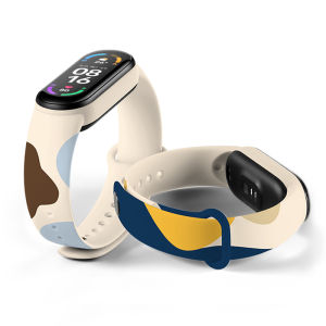 BassPal Vòng Đeo Tay Thích Hợp Cho Miband 3 4 5 6 7 Vòng Đeo Tay Cao Su Hoạt Hình Silicone In Hình Morandi Vòng Đeo Tay Miband 4 3 5 6 Vòng Đeo Tay Xiaomi 7 Mới