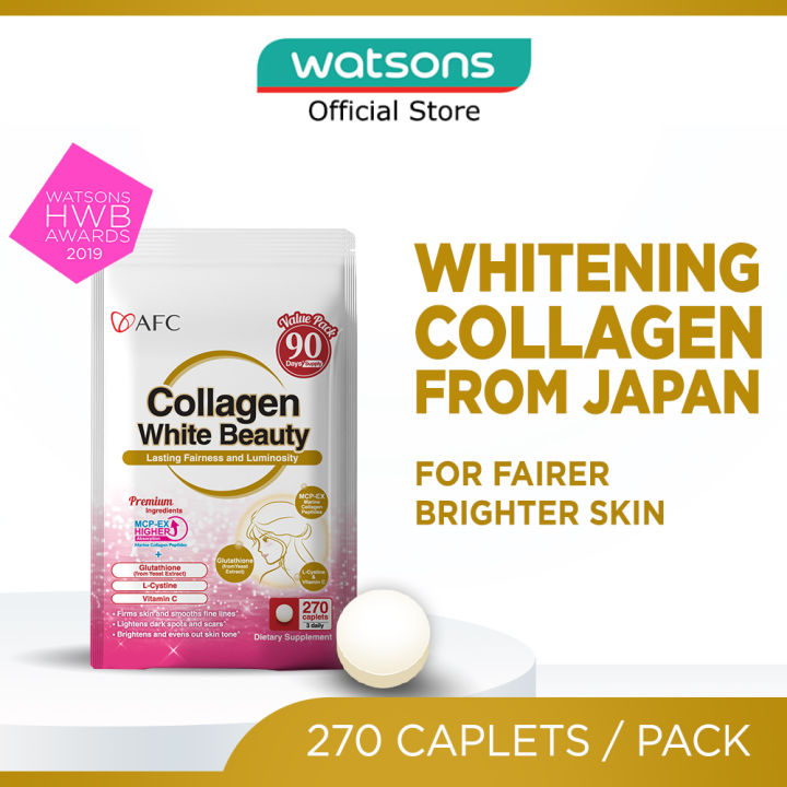 AFC JAPAN Collagen White Beauty Dietary Supplement caplets (For Skin Whitening + Fair & Bright Complexion) 270s