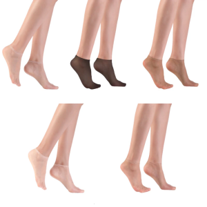 5 Pairs Sheer Stockings Womens Ankle Socks Ultra Thin Nylon Cooling Comfort Low Cut Short Socks for Everyday Wear