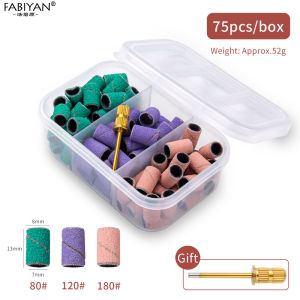 Nail Sanding Band Grinding Ring Set Sanding Cap Bands For Electric Manicure Machine 180/120/80 Grit Nail Drill Grinding Bit Files Pedicure Tool Set