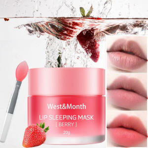 Lip Mask Berry Lip Balm Dark Lips Lightening Cream Moisturising Makes Smooth Bubble Lips Repair Cracked Prevent Chapped Lips Strawberry Sleeping Lip Mask Lightening Lip Line with Brush Strawberry Moisturizing Lip Mask Treatment [ Ready Stock ] 唇膜20g