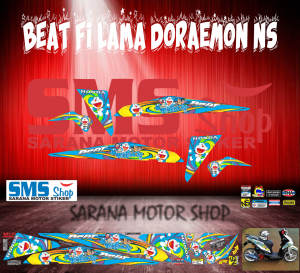 striping stiker motor variasi honda beat fi lama doraemon ns