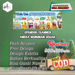 Spanduk Banner Size 300X100cm Aneka Minuman Segar Free Custom Design