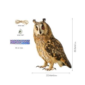 HUNIU With Bells Bird Repel Owl Scarecrow Rectangle Waterproof Fake Bird Scare Device Bird Repel Devices Hanging Bird Repeller Outdoor
