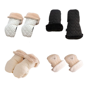 Stroller Fleece Hand Muff Pram Hand Muff Waterproof Pushchair Gloves Hand Warmer Anti-Freeze Thick Warm Winter Gloves