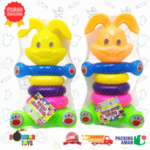 Mainan Anak Ring Donat Gajah Karakter Kelinci Jumbo Lucu Menarik EDUKASI BALOK KREATIF BAYI KADO