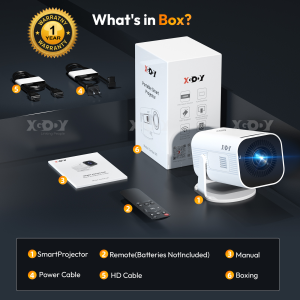 XGODY Gimbal M1 Mini Projector Android Smart Projector WiFi6 Bluetooth LCD Portable Projector Home Theater 10000 Lumens