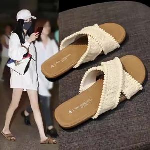 [Free Shipping] 2026 Beach Sandals For Summer Beach Wear New Niche WomenS Slippers For Vacation In Bohemian Style