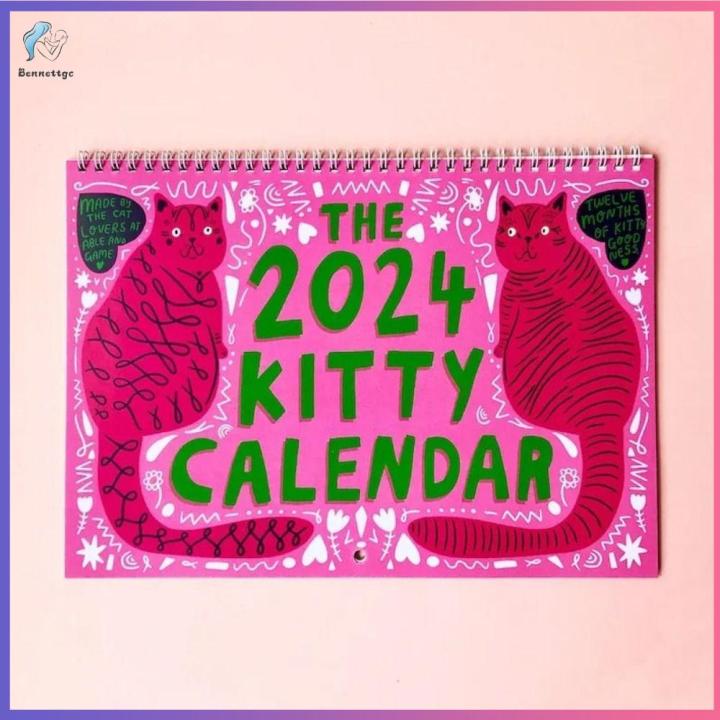 BENNETTGC Paper 2024 Cats Calendar Time Planning Year's Gifts Funny ...