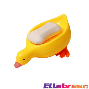 Ellebreen Creative Duck Shape Soap Box Cartoon Soap Dish Drainable Soap Holder Soap Container Tray