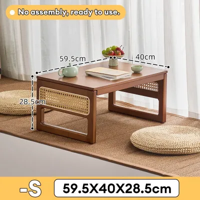 AF HOME Ins Wind Bed Small Table Bed Table Foldable Table With Cover Rattan Computer Folding Table Portable Table Bamboo Laptop Desk