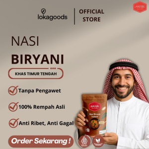 AHLIYA NASI BRIYANI/ PAKET BERAS BASMATI PLUS BUMBU NASI BRIYANI/ NASI BRIYANI INSTAN 230 gr