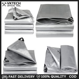 Heavy-Duty Silver Waterproof Tarps with Grommets Reinforced Edges for Car Roof Camping Outdoor Cover