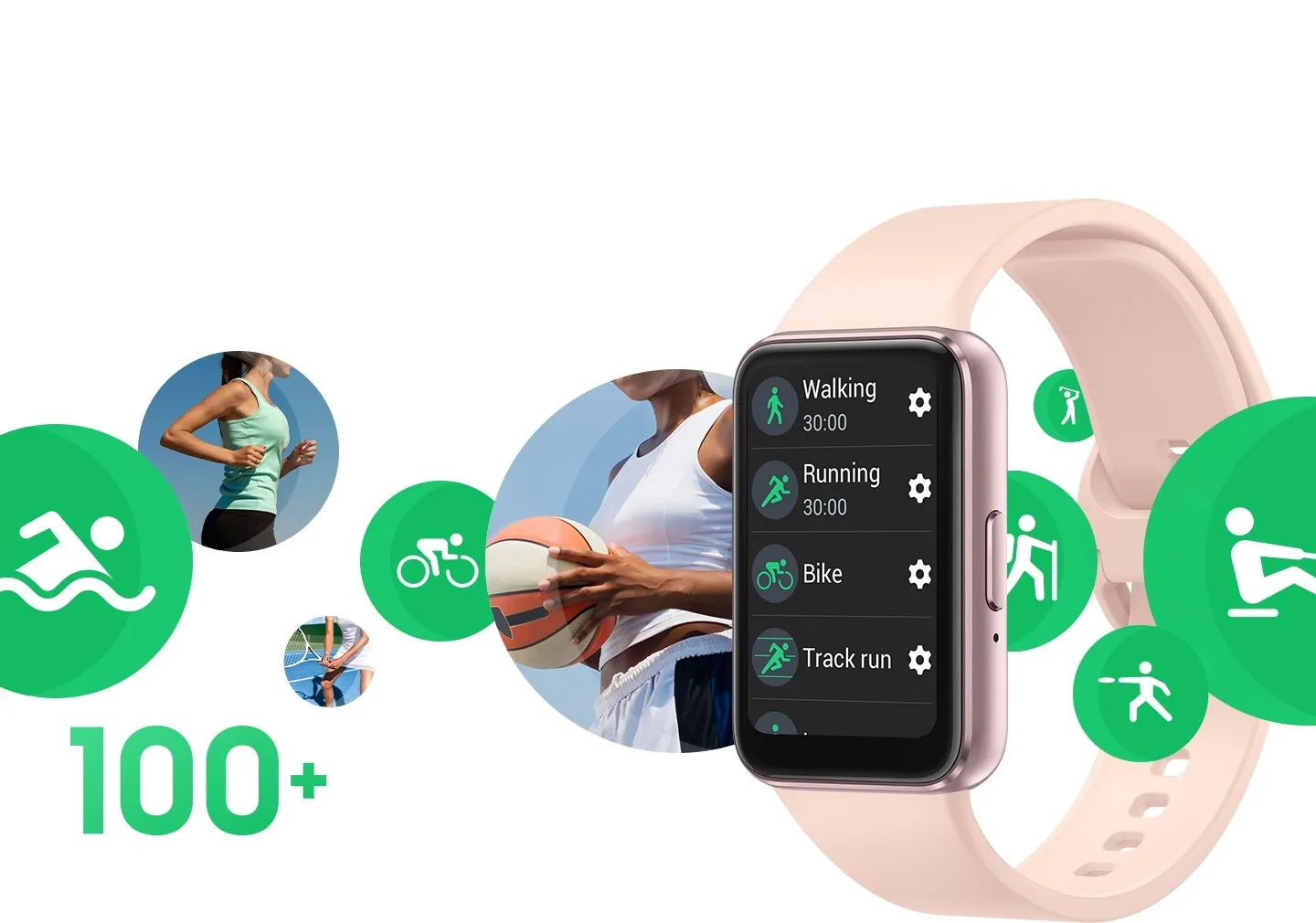 Samsung Smart Watch Galaxy Fit3 สมาร์ทวอทช์ ระบบบลูทูธ 40mm สี Pink Gold สี Gray สี Silver