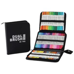 60/72/80/100 Color Acrylic Pen Acrylic Marker Drawing Pen Double Tip Brush Pen for Crafts Rock Painting Glass