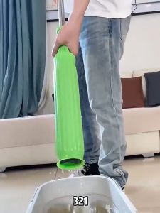 2 In 1 Bamboo Fiber Self Twisting Rotating Mop Self Squeeze Mop 1 Second Dehydration Self Wringing Mop Household