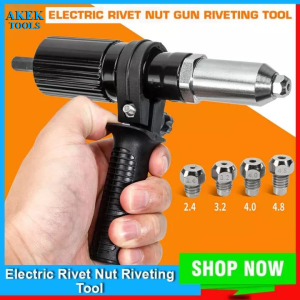 ready stock Electric Riveter Drill Rivet Machine Electric Rivet Nut Riveting Tool Riveting Drill Adapter