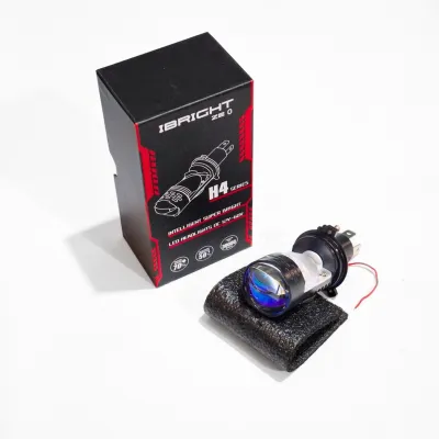 Lampu Utama Mini Biled H4 IBRIGHT ZE 0 3 Warna Blue lens Plus Demon Lampu Depan LED Motor Mobil