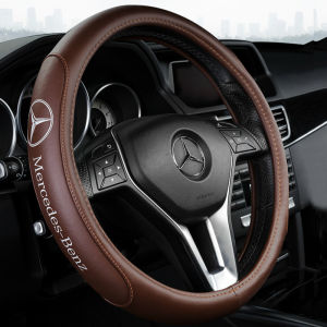 Hot Leather Car handle grip cover For Mercedes Benz w210 mercesteering wheel cover Mercedes W124 W140 W201 W202 W203 W204 W205 W208 W210 W211 W212 W220 A180 accessories handlebar cover Mercedes-Benz W210 100% Fit Original Car Steering Cover 2021 with logo