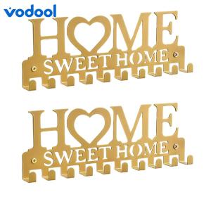 VODOOL Easy-Install Wall Key Organizer with 10 Hooks for Kitchen Garage and Entryway Multi-Function Use