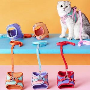 SIGNET Soft Vest Pet Towing Rope Adjustable Anti Slip Dog Leash Comfortable Escape Proof Cat Leash and Collar Set Pet