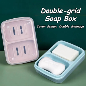 【Local Shipping】COD Double Compartment Soap Box With Lid Waterproof Lastic Sealed Soap Box Travel
