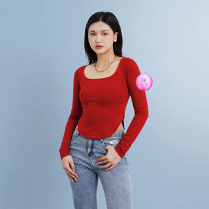 PROMO 2.2 Atasan Wanita - Crop Top Oval Lengan Panjang 6024