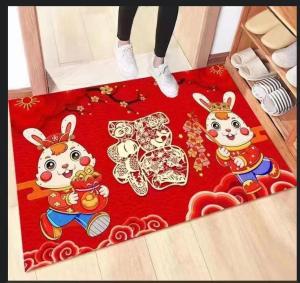 2024 แผ่นรองประตูปีใหม่ ปีกระต่าย แผ่นรองทางเข้าสีแดง แผ่นรองทางเข้า แผ่นรองเท้า แผ่นดูดซับน้ำ ไม่ลื่น ทนทานต่อสิ่งสกปรก [ จัดส่งฟรี ]