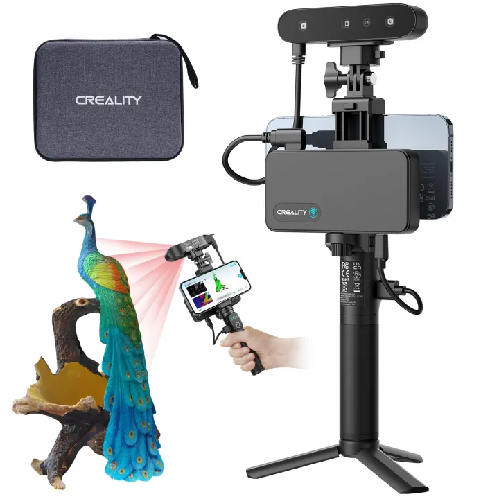 Creality 3D Scanner Ferret Pro for 3D Printing,Handheld Wireless 3D Scanning with RGB Color Camera 0.1mm Accuracy, Up to 30FPS Scanning Speed Support 15-200cm
