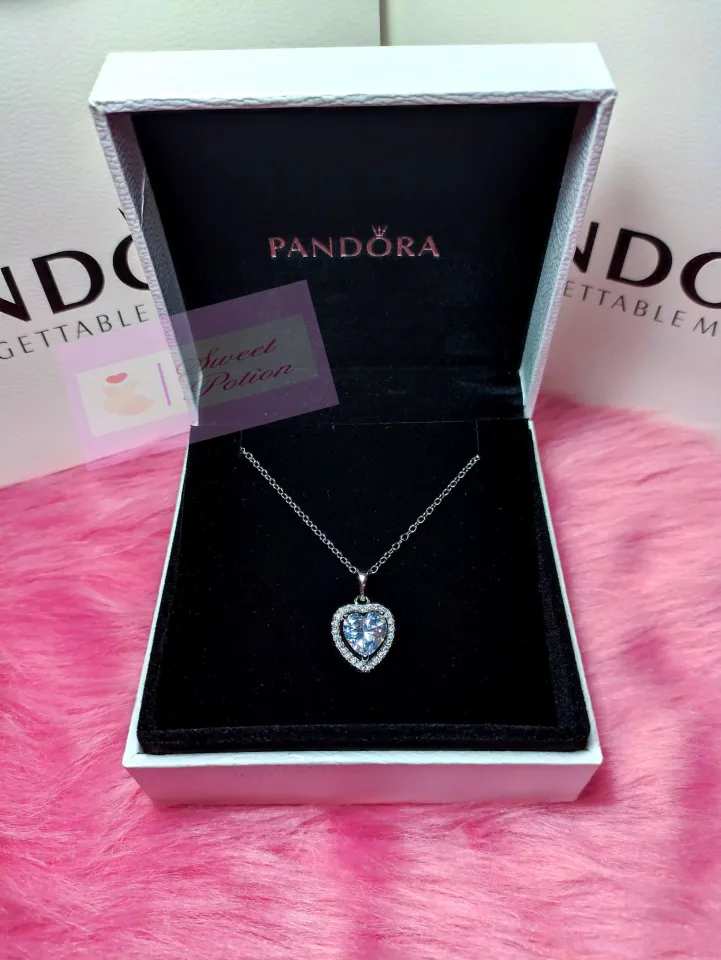 Pandora sparkling deals heart necklace