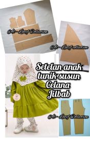 pola instan / pola jiplak SETELAN ANAK TUNIK SUSUN
