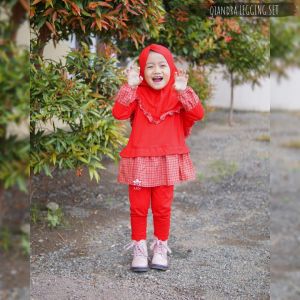 Qiandra Legging set | Outfit Muslim Anak kekinian | Baju Muslim anak model terbaru bahan premium original merk Lilbi | setcel anak kekinian - Little bee Boutique - outfit anak muslim -baju muslim anak lebaran - set busana muslim anak perempuan