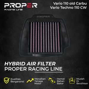 Filter Udara PROPER RACING LINE Beat Scoopy Karbu Vario 110 Techno Karbu Saringan Udara Hybrid