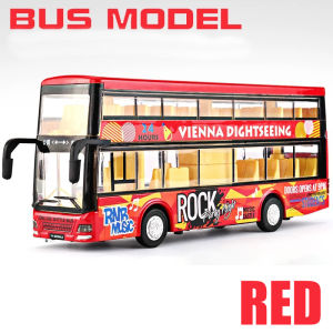 RUM DIE-CAST CAR Alloy Double Deck Model Bus Light & Sound effects toys car for kids educational toys children boys gifts Hot sell